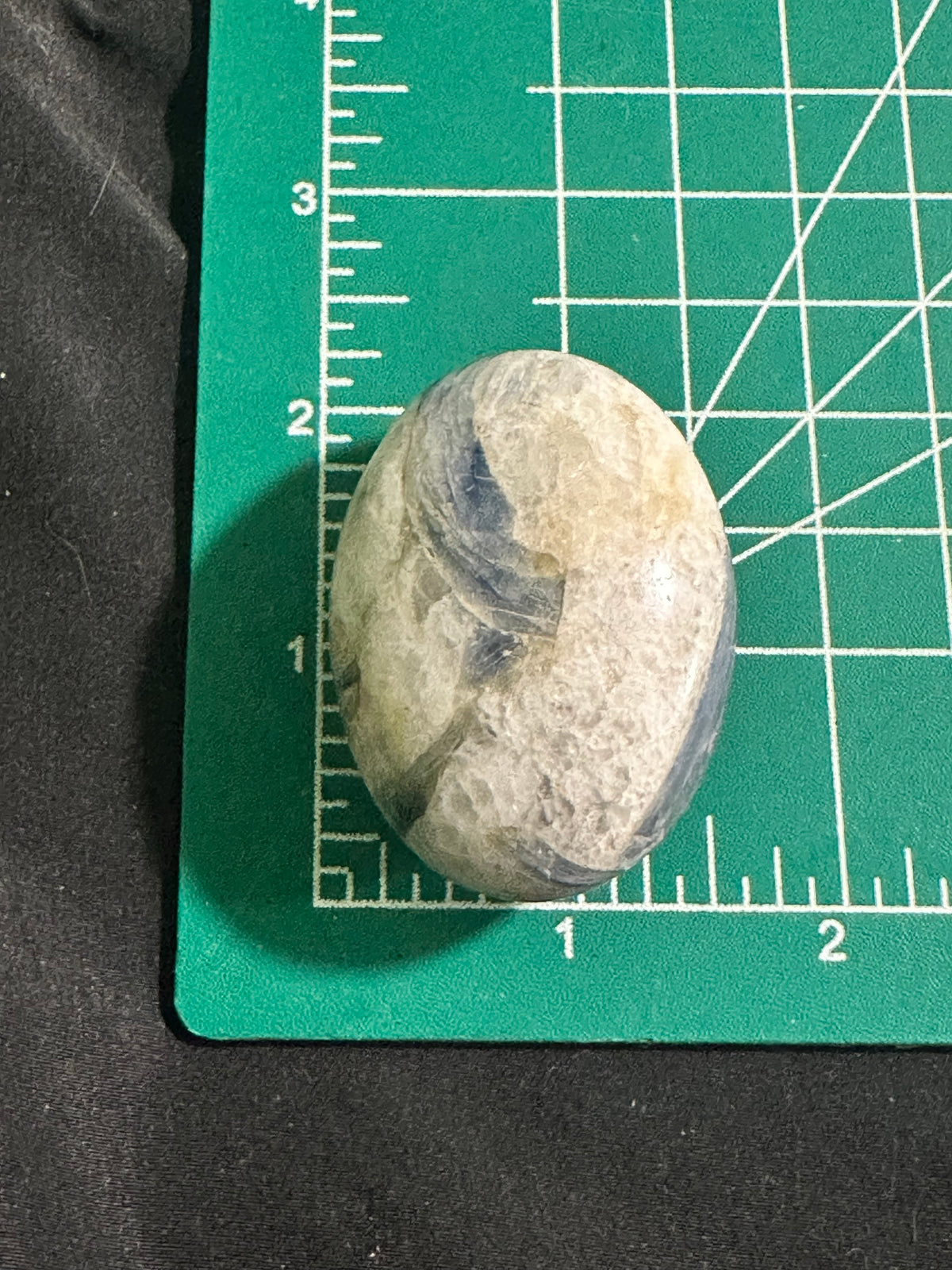 Blue Kyanite in Quartz Palm Stone