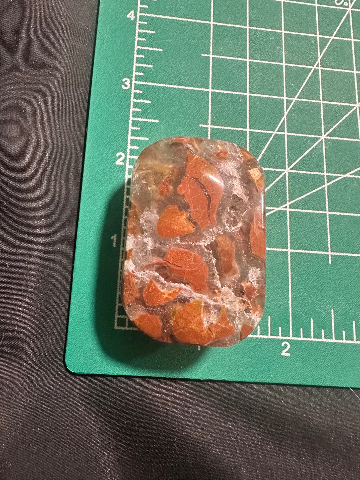 Agate in Quartz Palm Stone