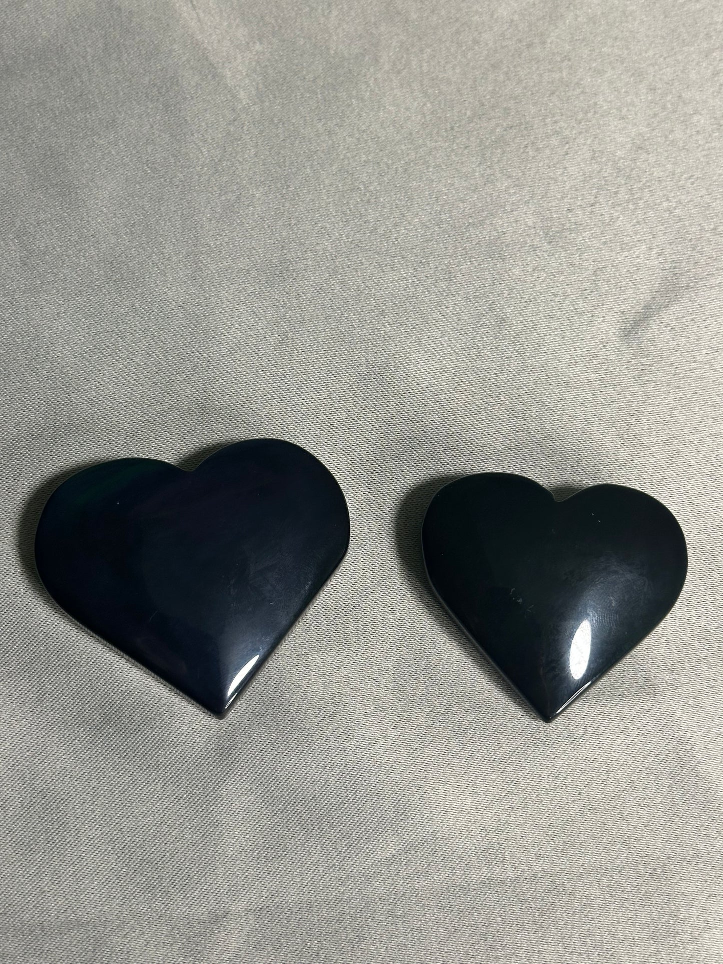 Obsidian Heart Palm Stones