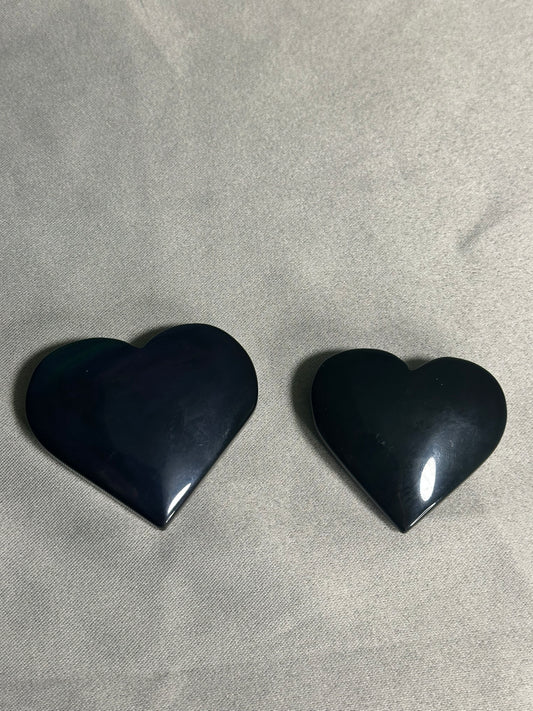 Obsidian Heart Palm Stones