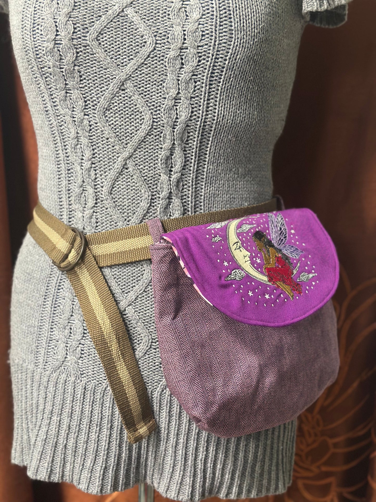 Embroidered Hip Satchels