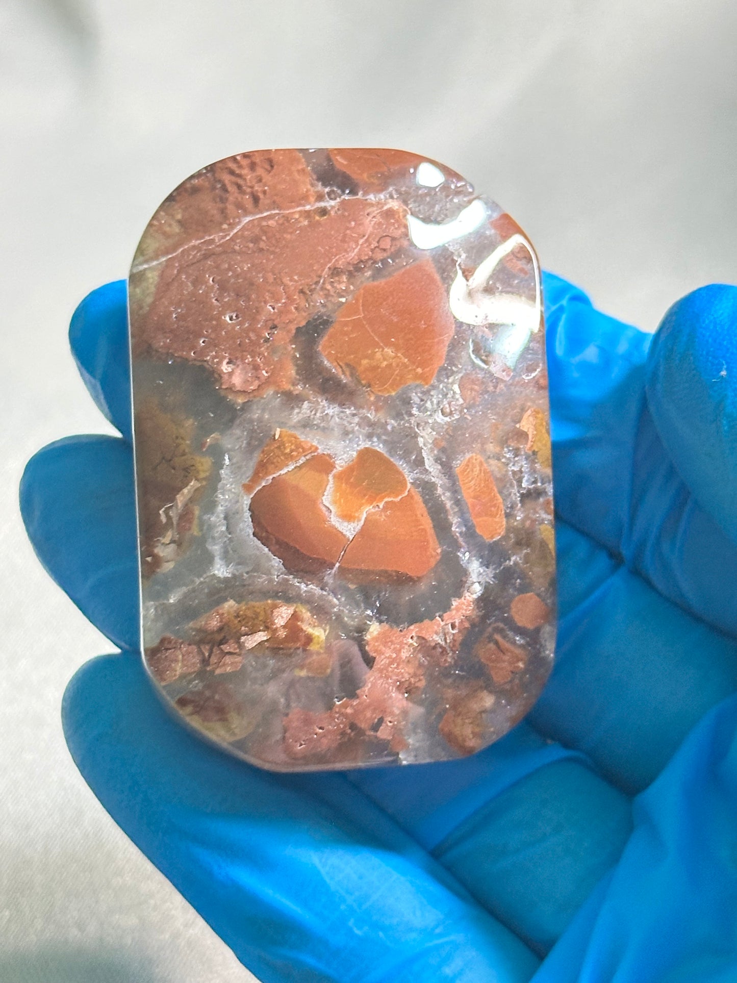 Agate in Quartz Palm Stone